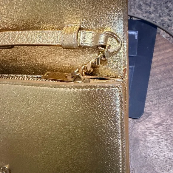 Saint Laurent Metallic Gold Calfskin Kate Clutch/Crossbody - Picture 10 of 12